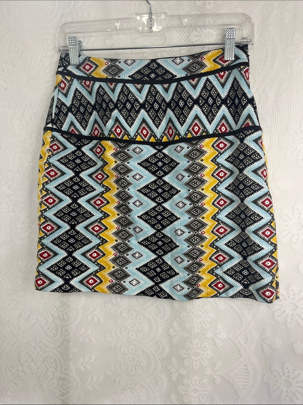 LOFT Aztec-Pattern Mini Skirt Lined NWOT 2P